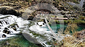 Lodge with waterfall view