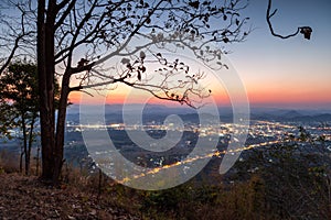 Loei city was evening on Phu Boa Bid viewpoint.