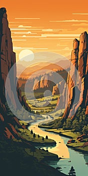 Lofi Art Print Of Pinnacles National Park Landscape