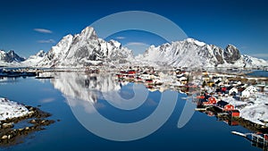 Lofoten Archipelago in Norway in the winter time