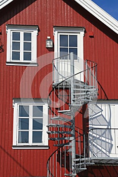 Lofoten house with spiral staircase