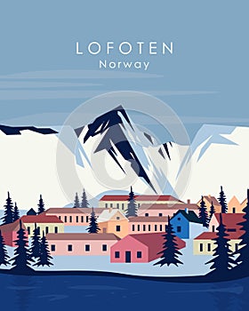 Lofoten Norway poster, postcard, banner
