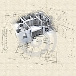 Loft mock-up and blueprints