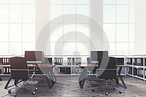 Loft open office interior, toned