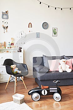 Loft style children`s room interior