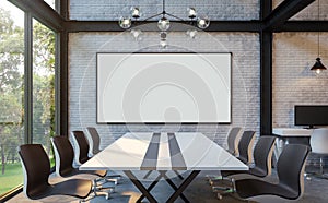 Loft style meeting room 3d rendering image photo