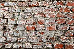 Loft style, retro brickwork close-up construction