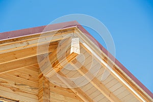 Log cabin building gable end