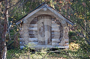 Log Cabin in in Deep Taiga Forest