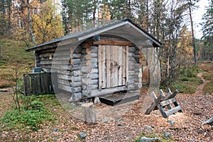 Log Cabin in Deep Taiga Forest