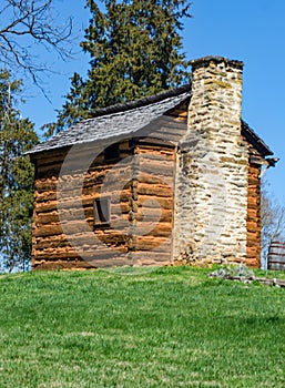 Log Cabin on the Grounds of Booker T. Washington National Monument