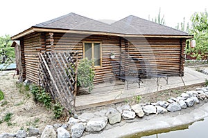 Log cabin in outskirts