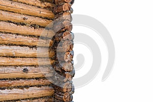 Log cabin wall isolated