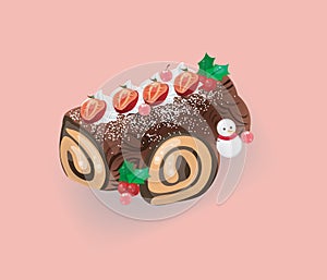 Log cake for Christmas