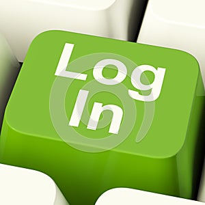 Log In Computer Key Green