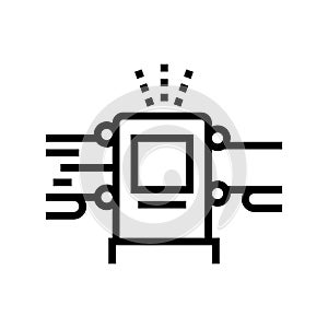 log debarking machine line icon vector illustration
