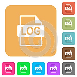LOG file format rounded square flat icons