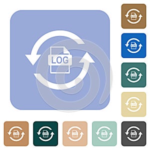 Log file rotation rounded square flat icons
