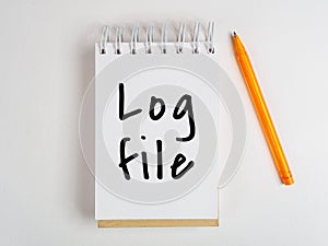 Log file text on notepad page