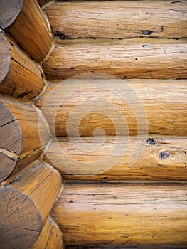 Log home wall