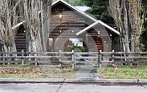 log house in the forest