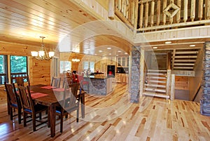 Log House Interior Kitchen View