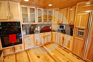 Log house kitchen interior