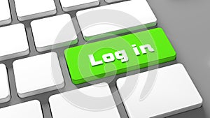 Log in Keyboard button - sign in - Register to website new user