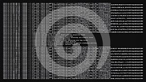Log messages detail debug white on black photo