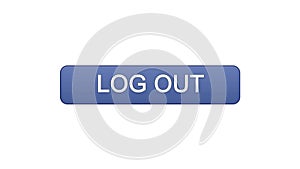 Log out web interface button violet color, internet site design, application