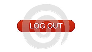 Log out web interface button wine red color, internet site design, application