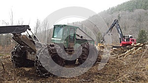 Log skidder and loader