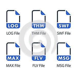 LOG, THM, SWF, MAX, FLV, MSG, File icon