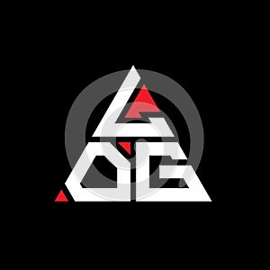 LOG triangle letter logo design with triangle shape. LOG triangle logo design monogram. LOG triangle vector logo template with red