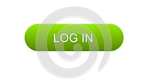Log in web interface button green color, online application service, site design