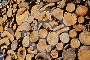 Log wood pile.