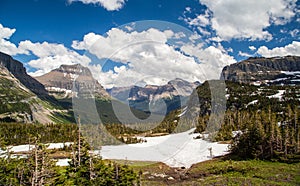 Logan pass scenic landscape in Glacier national park, MT