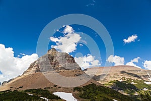 Logan pass scenic landscape in Glacier national park, MT