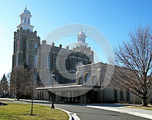 Logan Utah Mormon LDS Temple early spring