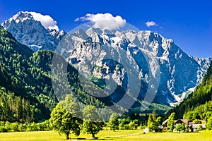 Logar valley or Logarska dolina in the Alps of Slovenia
