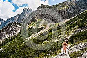 Logar valley or Logarska dolina, Slovenia, Europe. Hiking in savinja Alps and Slovenia mountain. Popular site for a hike in trigl