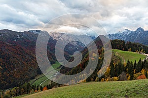 Logar valley in Slovenia in Southern Alps