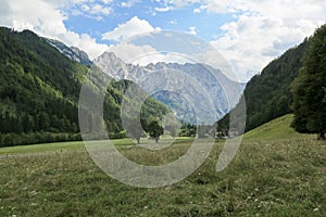 Logar valley under Slovenian alps.