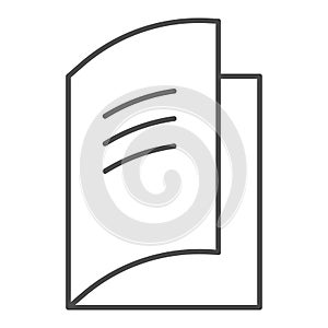 Logbook thin line icon. Paper diary or daybook silhouette symbol, outline style pictogram on white background