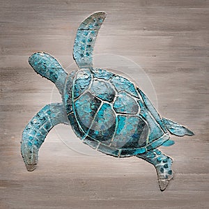 Loggerhead Turtle Impasto Painting
