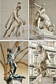 Loggia dei Lanzi art in Florence city , Italy photo