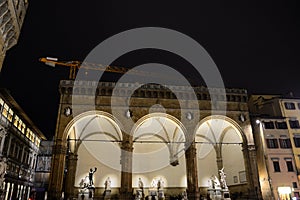 Loggia dei Lanzi by night in Florence