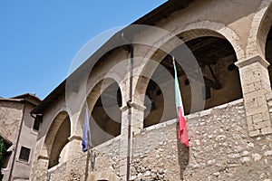 loggia dei mercanti in the medieval town of sermoneta photo