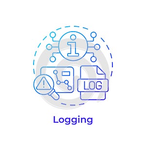 Logging blue gradient concept icon