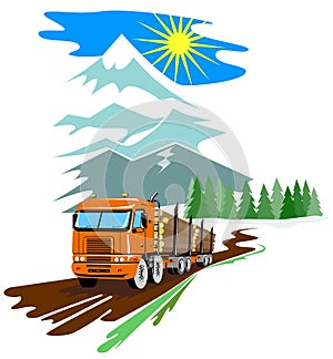 Prihlásenie nákladné auto hory 